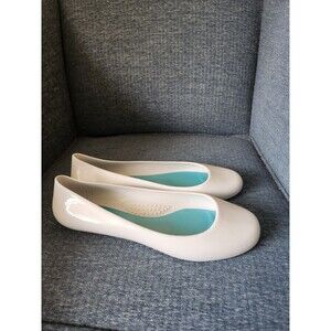OkaB "Taylor" White Jelly Flats Size 10